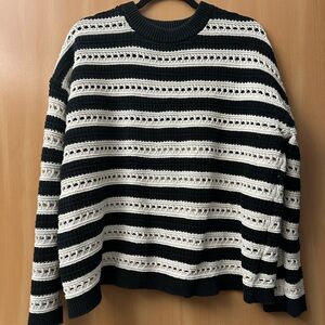 Striped Black and White Women's Sweater